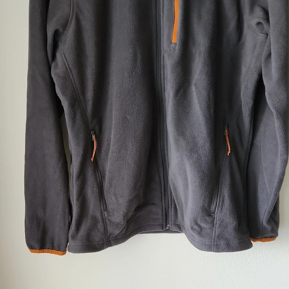 COLUMBIA Charcoal Grey Fleece Jacket Rustic Orange Details Men Sz M Gorpcore - Picture 5 of 16